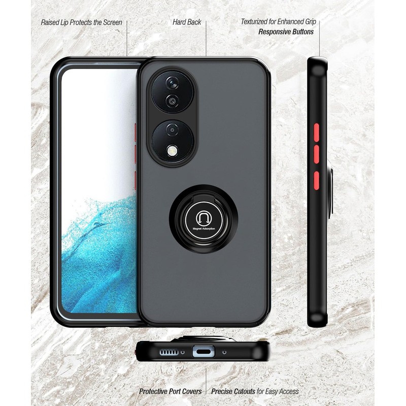 XINYEXIN Compatible with Honor X7b Case with Ring Holder, PC