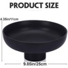 QIANLING Large Black Decorative Bowl - Black Fluted Pedestal Bowl,