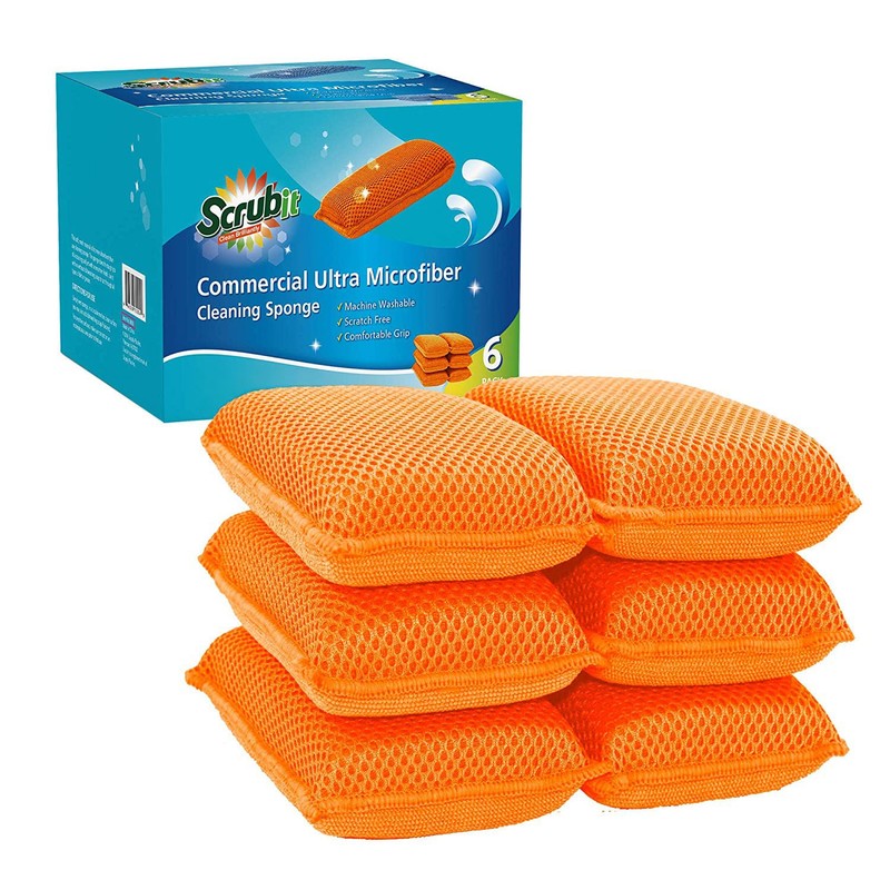 Commercial Miracle Microfiber Kitchen Sponge by Scrub-It - Large -