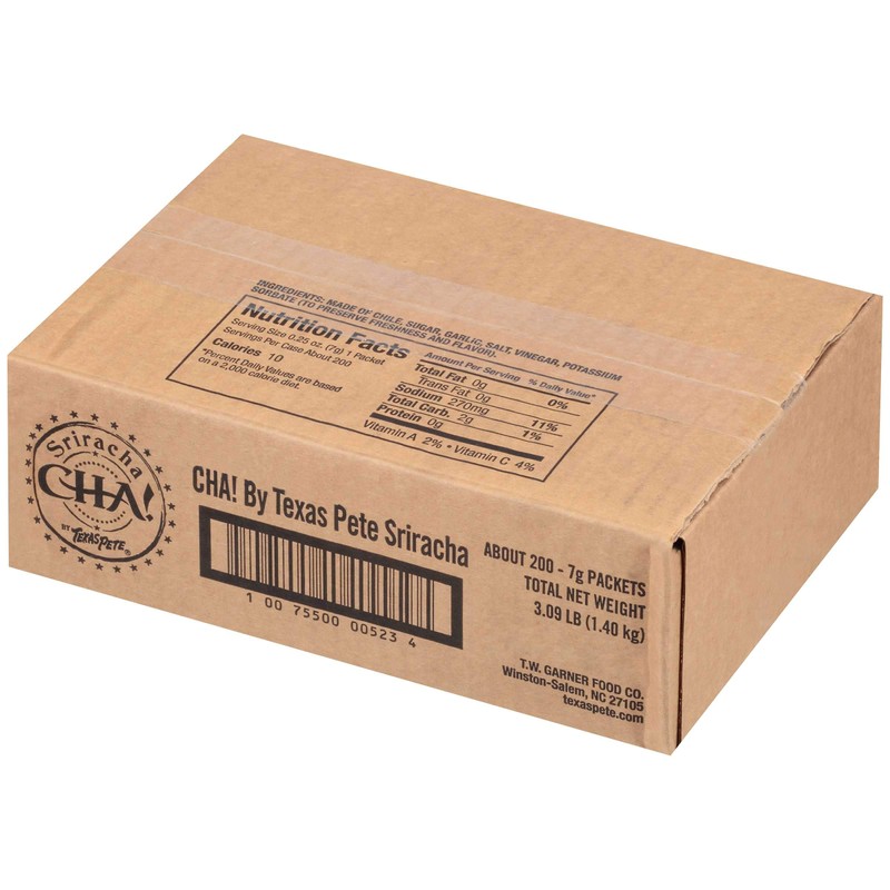 Texas Pete 7 Gram Cha Sriracha Hot Chile Sauce, 200