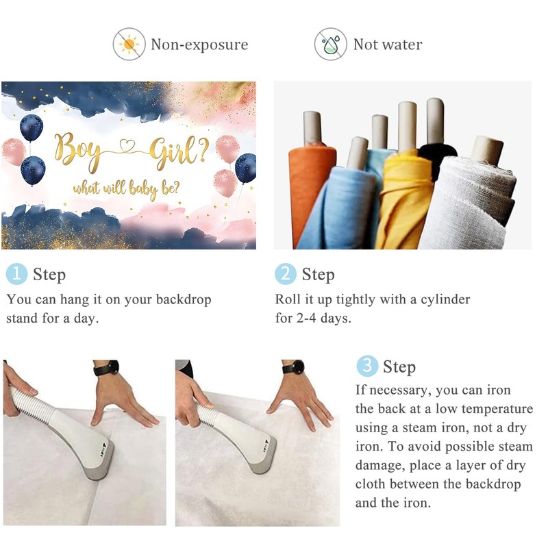 Hnmdmyi 2.1 x 1.5 m Photo Background Gender Reveal Navy