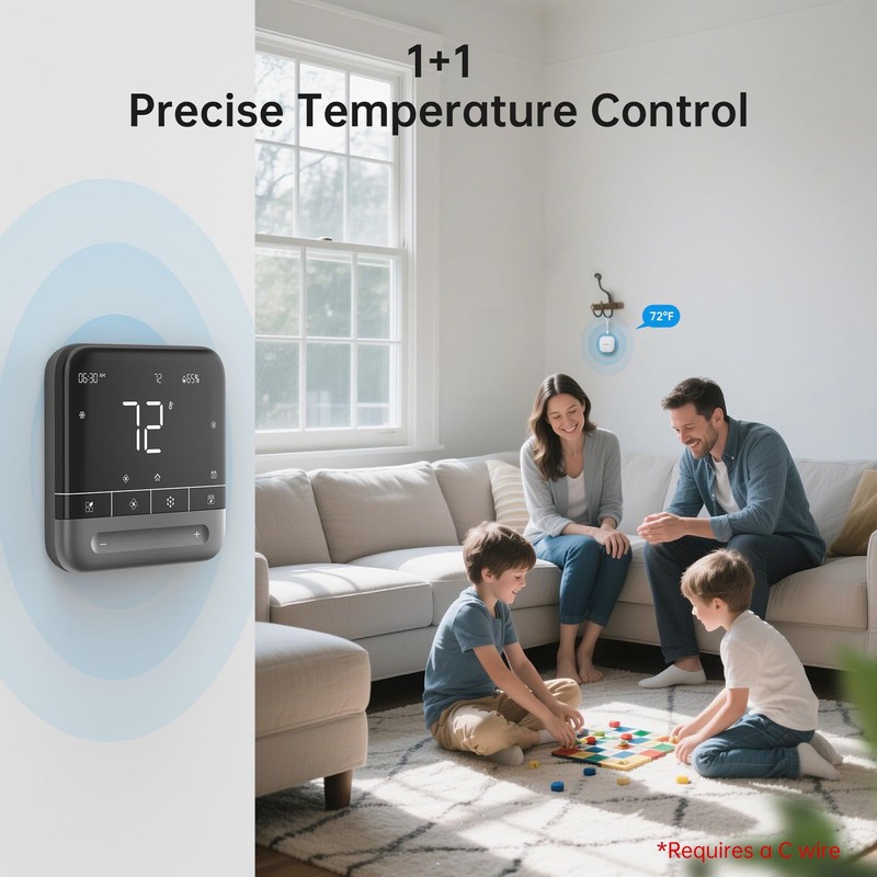 Provirtec Smart Thermostat for Home with Room Sensor, 7 Days