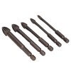 5Pcs Cross Hex Drill Bit Carbide Glass Drills Bits Concrete