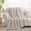 RUIKASI Fleece Throw Blanket for Sofa - Single Fluffy Beige