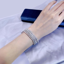 Tianyu Gems 5 mm Fine Jewelry Men 925 Sterling Silver Women 18k Gold Filled Diamond Moissanite S925 Tennis BraceletColor: 5mm mossanite, Length: 6.5 inches