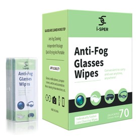 70 Count Anti Fog Lens Wipes for Eyeglasses, Pre-Moistened Individual Wrapped Glasses Wipes Lens Cleaner, with a Carrying Box, Defogging Screen Wipes for Eyeglasses, Sunglass, Goggles, Camera Lens