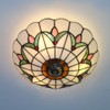 Skyweel Tiffany Style Ceiling Light Vintage Stained Glass Flush Mount
