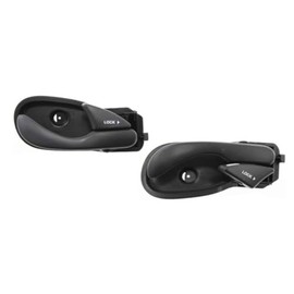 For Ford Focus 2000-2007 Interior Door Handle Driver and Passenger Side | Pair | Front Or Rear | Textured Black | With Door Lock Button | Plastic | All Submodels | Replacement For FO1352126, FO1353126