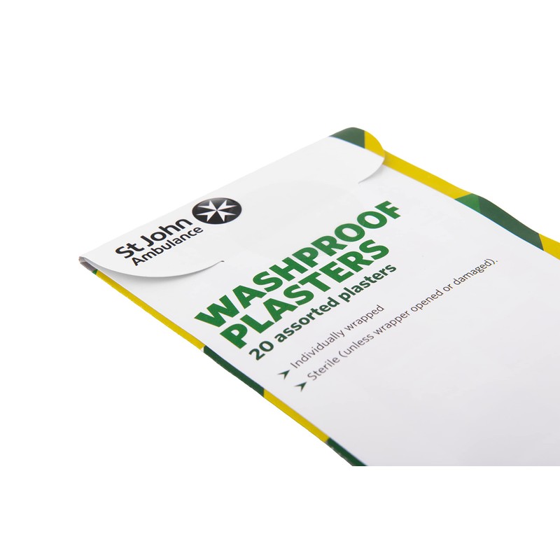 St John Ambulance Assorted Washproof Plasters - Pack of 20