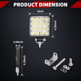 YITAMOTOR 50 inch LED Light Bar 288W Spot Flood Combo Light Bar Off Road Light with Wiring Harness Compatible for SUV, ATV, 4X4 Pickup, Truck, 4WD, Boat