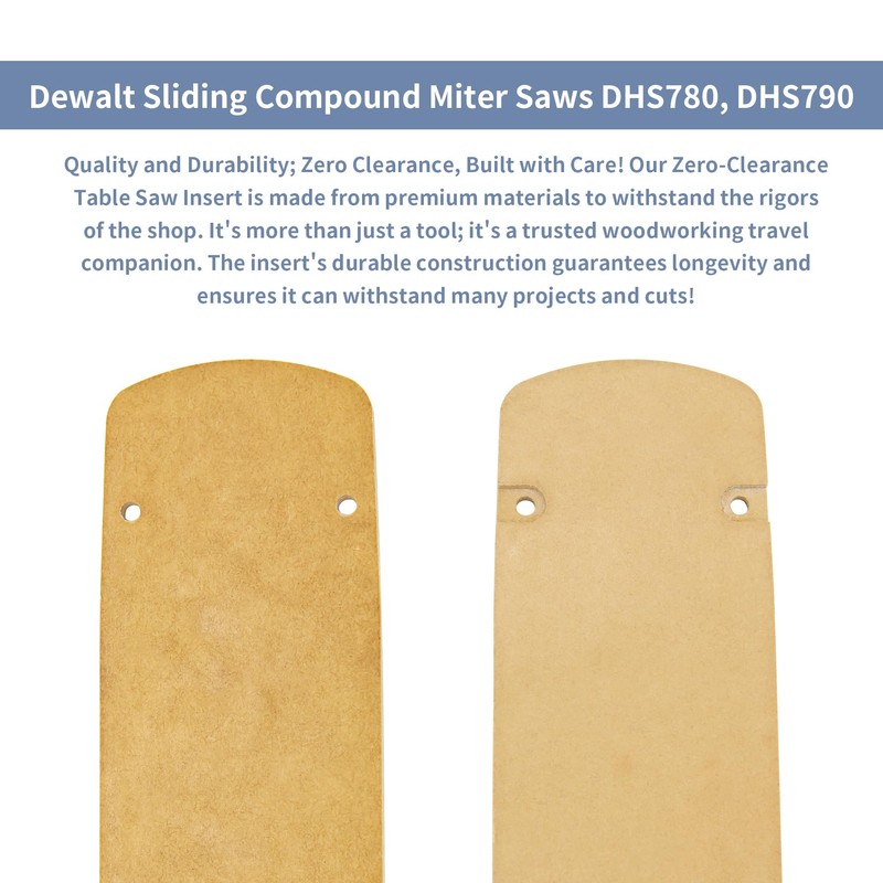 Zero Clearance Insert Compatible with Dewalt Sliding Compound Miter Saws