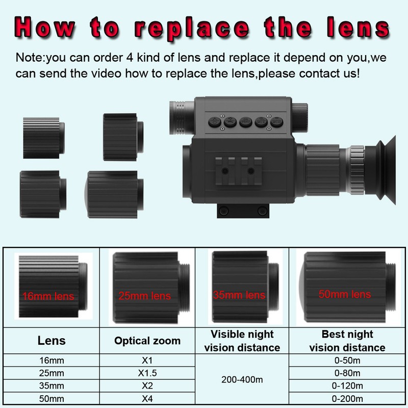 4X Digital Night Vision Monocular 1080P Infrared IR Night Vision