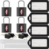 DUALCROWN 4 Pack Black TSA Luggage Locks with Key+4 Pack