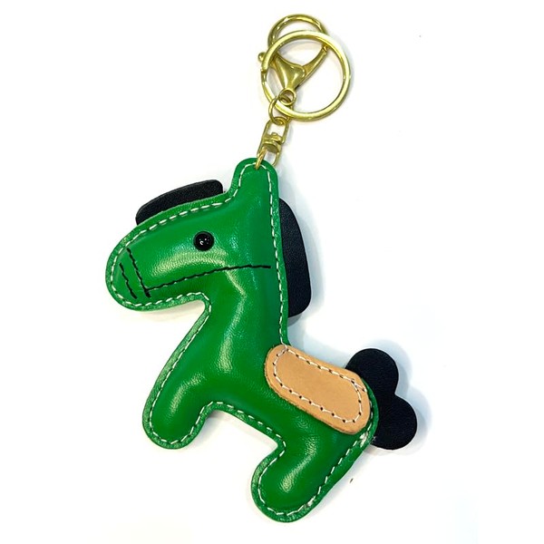 [Yocipa] Cute Genuine Leather Horse Keychain with Horse Design Charm