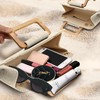 U·helper Straw Clutch Purse, Woven Evening Handbag with Wooden Handle,