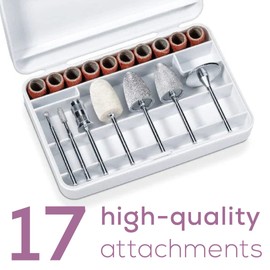 Beurer MP52 Electric Nail Drill, 20-in-1 Professional Electric Nail File Kit, Powerful Nail Drill Machine for Acrylic Nails, Gel Nails, Portable Manicure Pedicure Tools with Nail Drill Bits, Storage