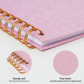 Jubilife Mini Scrapbook 17.5x17.5 CM Linen Photo Album Kraft White Pages Memory Book for Wedding, Baby, Family, Graduation, Travel & Vacation Memories