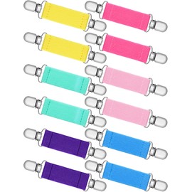 Zhanmai 6 Pairs Winter Mitten Clips Elastic Stainless Steel Gloves Clips for Adults Dress Cinch Sweater Cardigan Shawl(13 cm,Assorted Color)