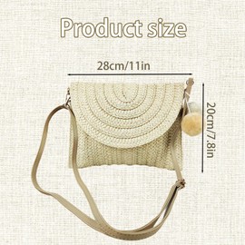 MUNSKT Straw Beach Handbag Small Boho Bag Women Beach Bag Summer Beach Bag