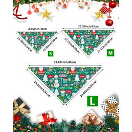 PET SHOW 15 Pack Christmas Dog Bandanas Bulk Large Medium Small 3 Mixed Sizes Santa Snowman Dogs Head Scarves Puppy Triangle Bibs Suit Xmas Kerchief Set Cats Pets Girl Boy Grooming Accessories