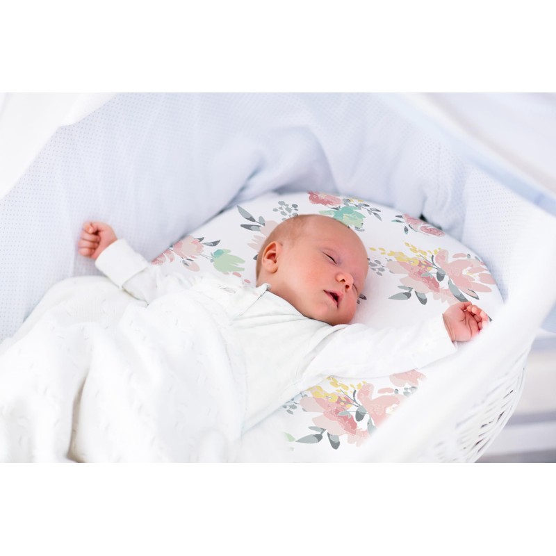 Kushies Baby 100% Breathable Cotton Percale Bassinet Sheet, Fully Elasticized-