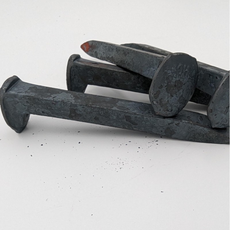 2 Railroad Spikes, Unused, High Carbon Steel, 5/16” x 6.5”,