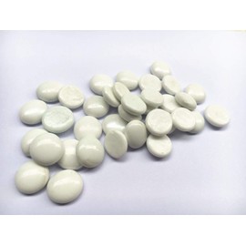 Jane Shop Glass Gems Stone, 1 Lb (1 Pound) Flat Pebbles Marbles for Vase Fillers, Wedding Table Scatter, Aquarium Fillers Decor, Party Decoration, Crystal Rocks (Approx 100 pcs White)