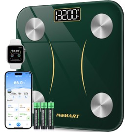 INSMART Smart Scale for Body Weight, Digital Bathroom Scale with BMI, Muscle Mass, Bluetooth Body Fat Scale,17 Body Composition Analyzer with Smart APP Sync Weight Scale, 400 lbs (Green)