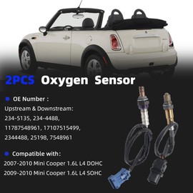 A-tnewb 2PCS 234-5135 234-4488 Oxygen O2 Sensor Compatible with 2007 2008 2009 2010 1.6L Mini Cooper Upstream & Downstream Oxygen Sensor
