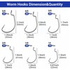 FINOSEAK 120Pcs Bass Hooks Set, Strong Offset Bass Fishing Hooks