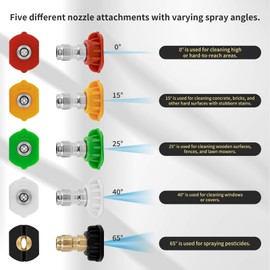 Plug Nipple Quick Coupling D12 for Nilfisk - with 5 Stainless Steel Pressure Washer Nozzle, Quick Connect Nozzle Tips Adapter Bayonet, Pressure Washer Accessories for Nilfisk Alto KEW Neptune Wap