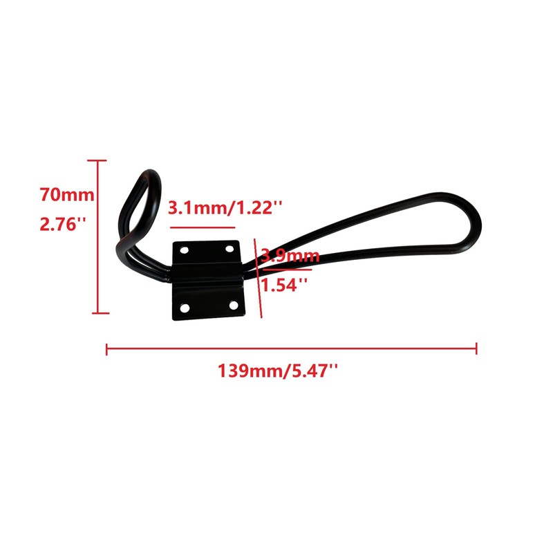 Beilala Coat Hooks Black, 5 Pack Rustic Metal Wire Wall