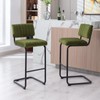 ONEVOG 30 Inch Seat Height Green Velvet Bar Stools with