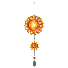 Sunset Vista Designs 14166 Hanging Decoration Garden Bell, Warm Orange and Golden Yellow with Amber 26.5 x 7.5