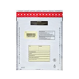 Generic 9x12 Bank Deposit Bags | Tamper Evident with Security Tape | White Opaque | 25-Pack, Standard