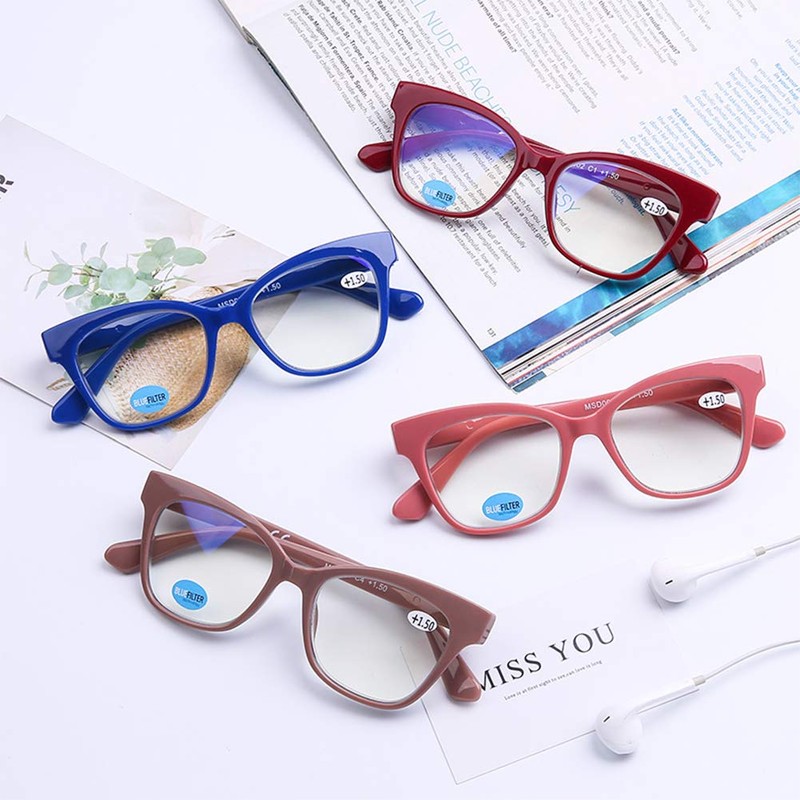 DOOViC 4-Pack Reading Glasses Blue Light Blocking Computer Readers Anti