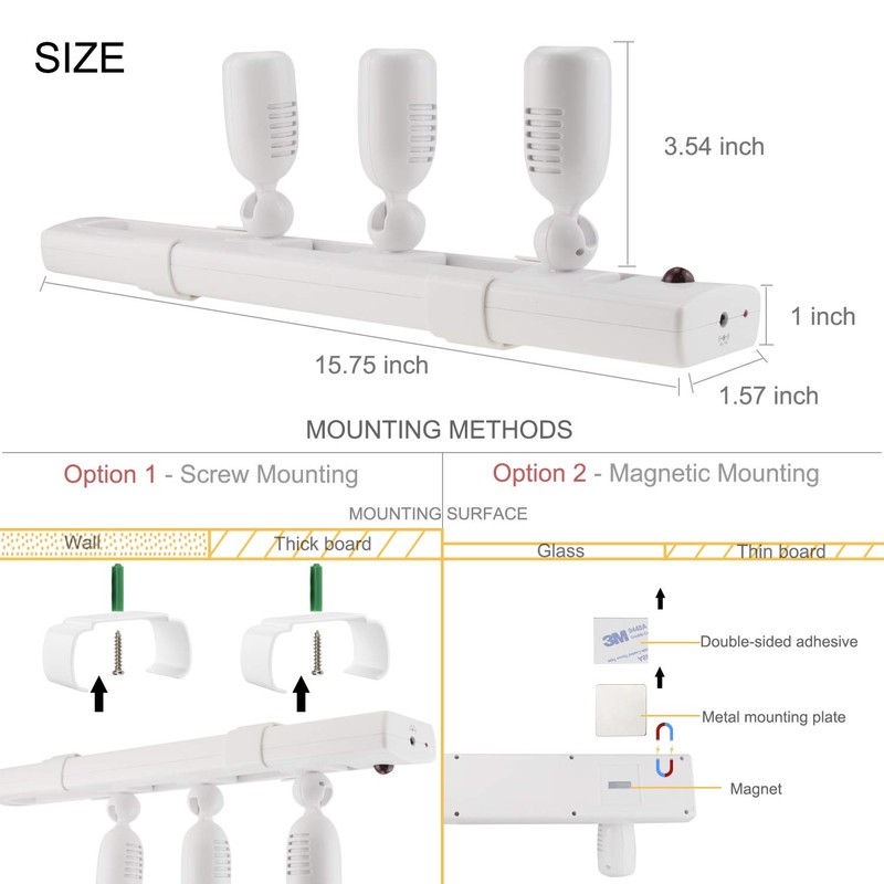 HONWELL Track Lighting LED Spotlights with 3 Rotatable Lights Heads,