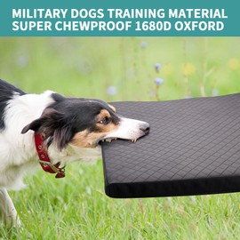 Aulase Indestructible Dog Beds, Chew Proof Dog Crate Pad for Aggressive Chewer, Washable Cover Quilted Dog Mat for Crate,Non-Slip Bottom Kennel Pad, Durable Dog Beds for Puppy (Gray, 40"x27")