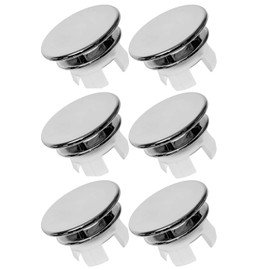 Hinapan 6 Pieces Sink Overflow Cap, Sink Overflow Cover, Round Faucet Hole Cover, for Kitchen, Bathroom, Bathtub Accessories, Applicable Opening 22-24mm