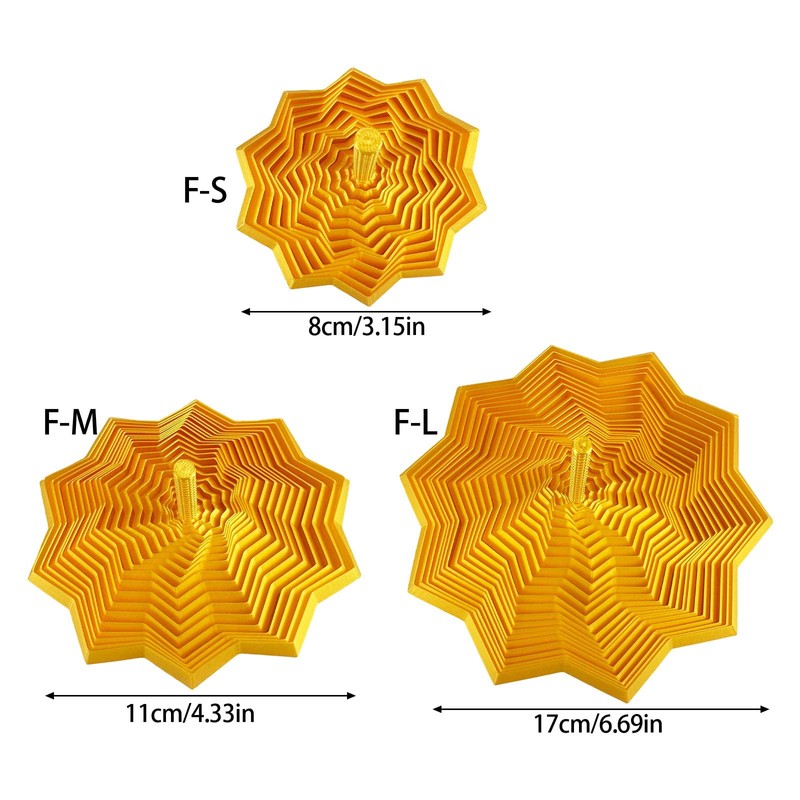 UAGGIC 3D Printed Star Hexagon with Handle Whirling Spirals Design,Star