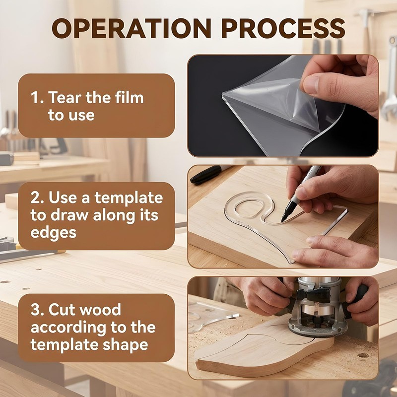 8 PCS Router Templates for Woodworking 6 Acrylic Handle Templates,