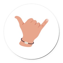 CafePress Surfer Hand Sign 5.5" Round Car Magnet Magnetic Bumper Display