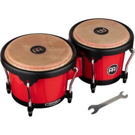 Meinl Percussion Bongos Hand Drum Set 6.5" and 7.5" with Synthetic Shells and Tuning Key — NOT Made in China — Journey Series, 2-Year Warranty (HB50R)