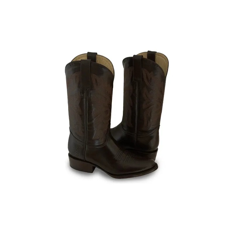 Bota Tacón Cubano Punta Oval Piel Venado 100 Original 200