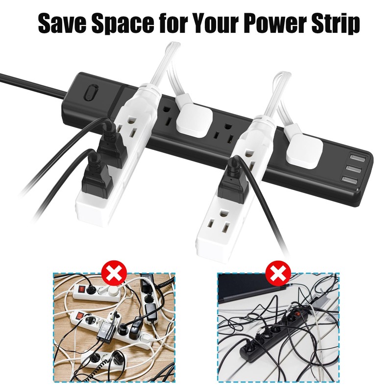 1 FT Short Power Extension Cord, HITRENDS 3 Outlet Extension