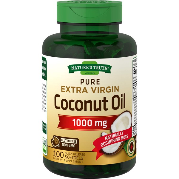Nature's Truth Extra Virgin Coconut Oil 1000 mg, 100 Count