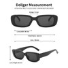Dollger Trendy Rectangle Sunglasses For Women Men Trendy Retro Rectangular