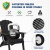 Plawdlik Folding Adirondack Chair, SGS Tested, Wooden Textured with Cup