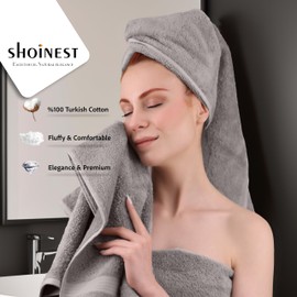 SHOİNEST Hand Towels for Bathrooms, Bathroom Hand Towels, 100% Turkish Cotton, 16x30 inch 4 Piece Hand Towel Set, Soft Absorbent Face Towel (Grey, 4 Pcs Hand Towel)