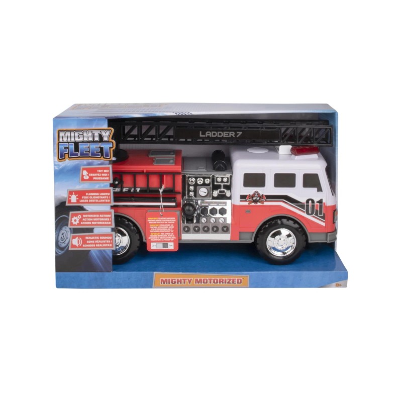 Mighty Motorized Fire Truck Toy With Rotating Ladder Realistic Lights